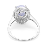 Art Deco Pear Natural Stone Wedding Ring