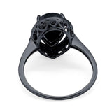 Art Deco Pear Natural Stone Wedding Ring