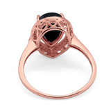 Art Deco Pear Natural Stone Wedding Ring