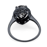 Art Deco Pear Natural Stone Wedding Ring