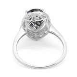 Art Deco Pear Natural Stone Wedding Ring