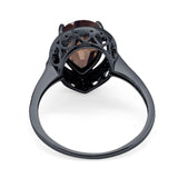 Art Deco Pear Natural Stone Wedding Ring