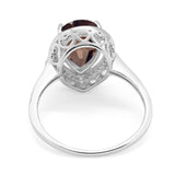 Art Deco Pear Natural Stone Wedding Ring