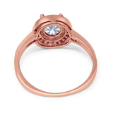 Vintage Style Halo Round Natural Stone Ring