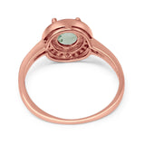 Vintage Style Halo Round Natural Stone Ring