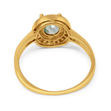 Vintage Style Halo Round Natural Stone Ring
