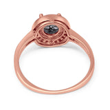 Vintage Style Halo Round Natural Stone Ring