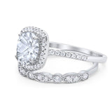 Two Piece Round Natural Stone Bridal Ring