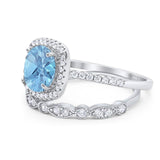 Two Piece Round Natural Stone Bridal Ring