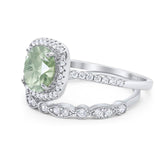 Two Piece Round Natural Stone Bridal Ring