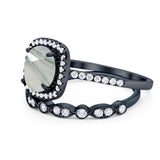 Two Piece Round Natural Stone Bridal Ring