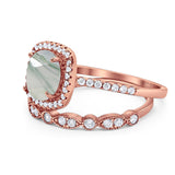 Two Piece Round Natural Stone Bridal Ring