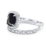 Two Piece Round Natural Stone Bridal Ring