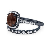 Two Piece Round Natural Stone Bridal Ring
