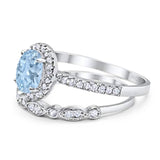 Two Piece Oval Natural Stone Bridal Ring