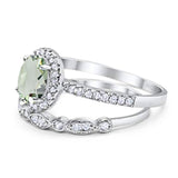 Two Piece Oval Natural Stone Bridal Ring