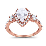 Art Deco Pear Natural Stone Trio Ring