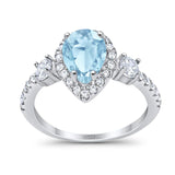 Art Deco Pear Natural Stone Trio Ring