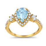 Art Deco Pear Natural Stone Trio Ring