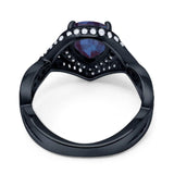 Pear Teardrop Natural Stone Twisted Ring
