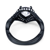 Pear Teardrop Natural Stone Twisted Ring