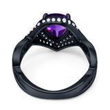 Pear Teardrop Natural Stone Twisted Ring