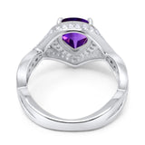 Pear Teardrop Natural Stone Twisted Ring