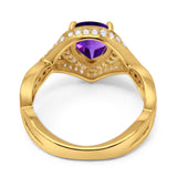 Pear Teardrop Natural Stone Twisted Ring