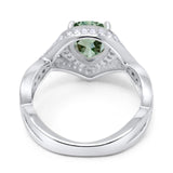 Pear Teardrop Natural Stone Twisted Ring