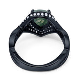 Pear Teardrop Natural Stone Twisted Ring