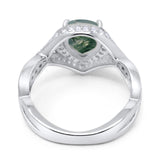 Pear Teardrop Natural Stone Twisted Ring