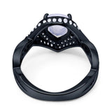 Pear Teardrop Natural Stone Twisted Ring