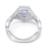 Pear Teardrop Natural Stone Twisted Ring