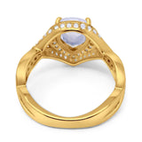 Pear Teardrop Natural Stone Twisted Ring
