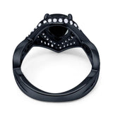 Pear Teardrop Natural Stone Twisted Ring