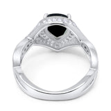 Pear Teardrop Natural Stone Twisted Ring