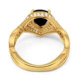 Pear Teardrop Natural Stone Twisted Ring