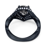 Pear Teardrop Natural Stone Twisted Ring