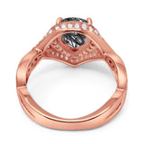 Pear Teardrop Natural Stone Twisted Ring