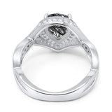 Pear Teardrop Natural Stone Twisted Ring