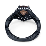 Pear Teardrop Natural Stone Twisted Ring