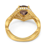 Pear Teardrop Natural Stone Twisted Ring