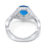 Pear Teardrop Natural Stone Twisted Ring