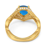 Pear Teardrop Natural Stone Twisted Ring