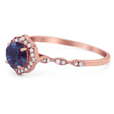 Vintage Style Round Natural Stone Floral Ring