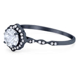 Vintage Style Round Natural Stone Floral Ring