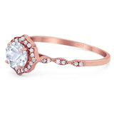 Vintage Style Round Natural Stone Floral Ring