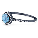 Vintage Style Round Natural Stone Floral Ring