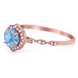 Vintage Style Round Natural Stone Floral Ring