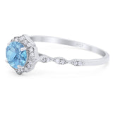 Vintage Style Round Natural Stone Floral Ring